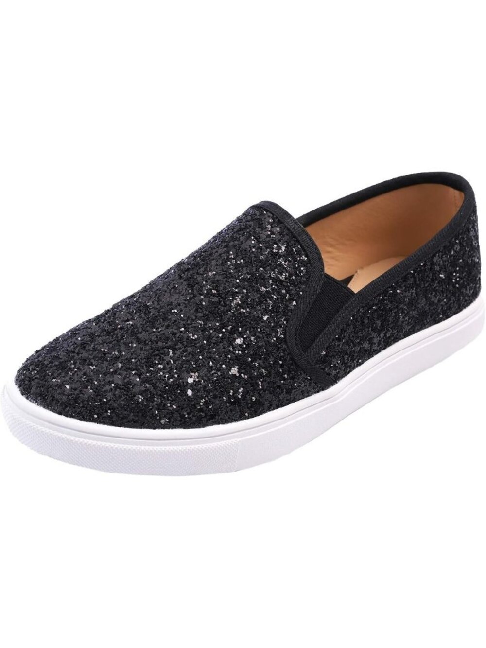 Women's Black Fashion Slip-on Casual Comfortable Round Toe Flat Loafers